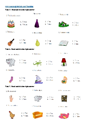 Bài tập Tiếng Anh Lớp 3 - Phần Vocabulary - Task 5